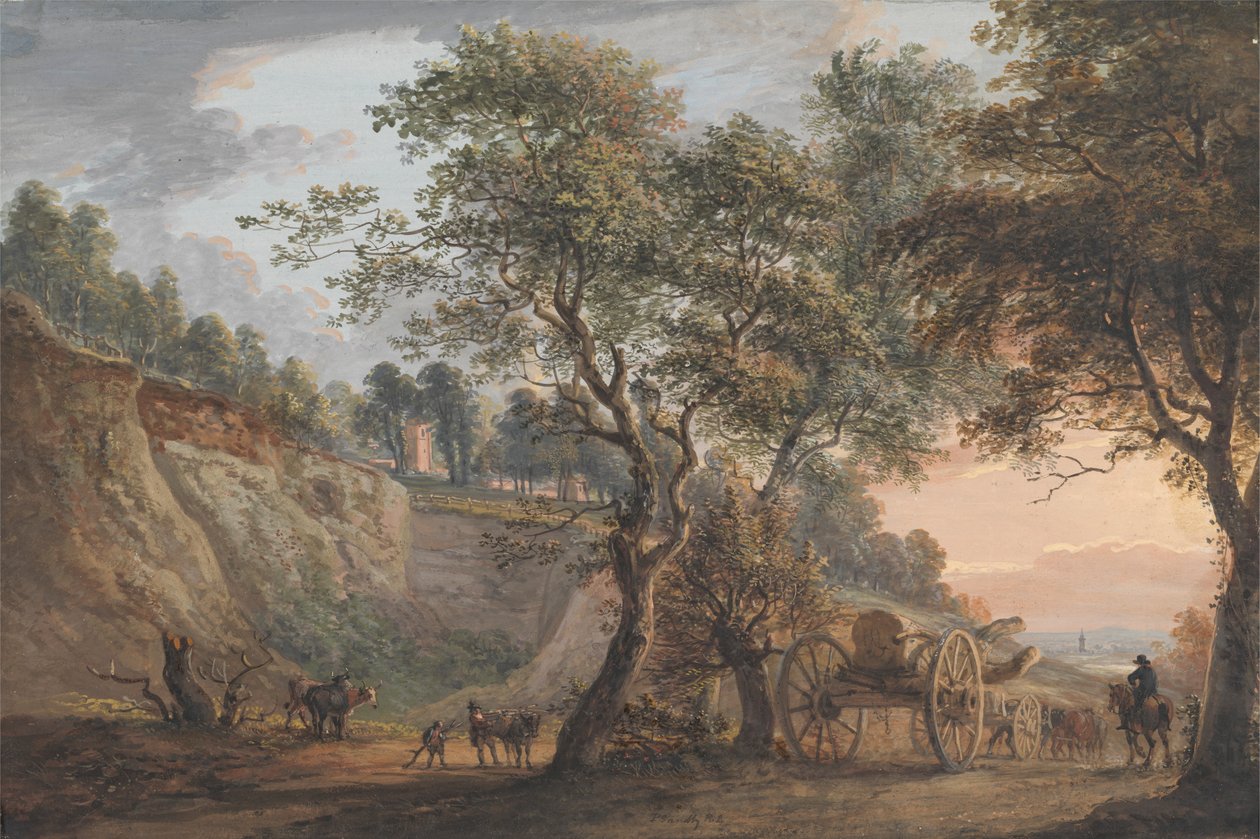Udsigt i Charlton, Kent af Paul Sandby