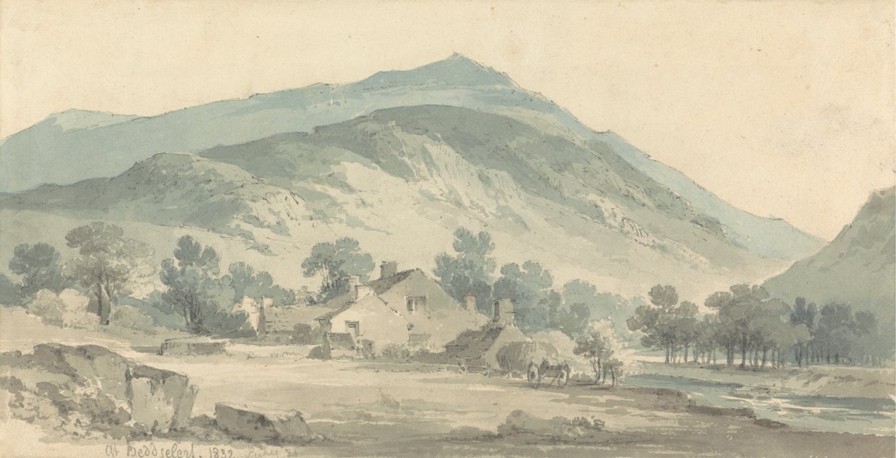 Landskab ved Beddgelert, North Wales af Paul Sandby Munn