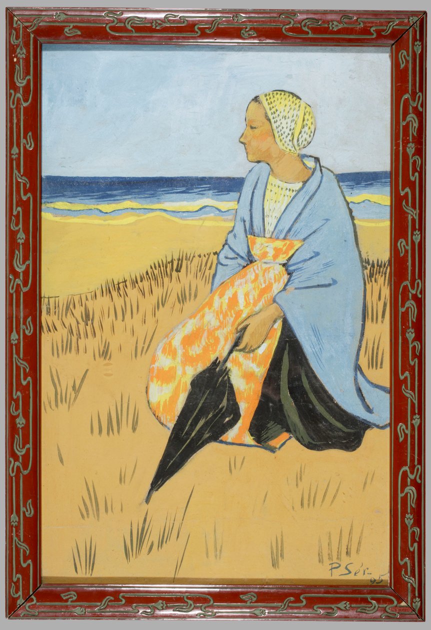 Bretonsk kvinde siddende ved havet af Paul Sérusier