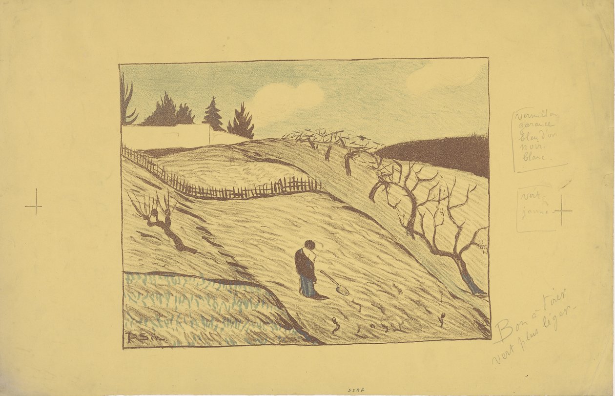La fin du jour (Dagens slutning) 1893 (farve litho) af Paul Sérusier