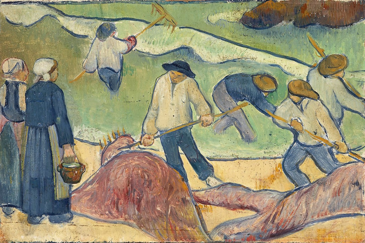 Lille landskab med tang-fiskere, af Serusier, Paul (1864-1927). Olie på pap, ca. 1889. Mål : 21,9x33,2 cm. Staedtische Galerie im Staedelschen Kunstinstitut, Frankfurt am Main af Paul Sérusier