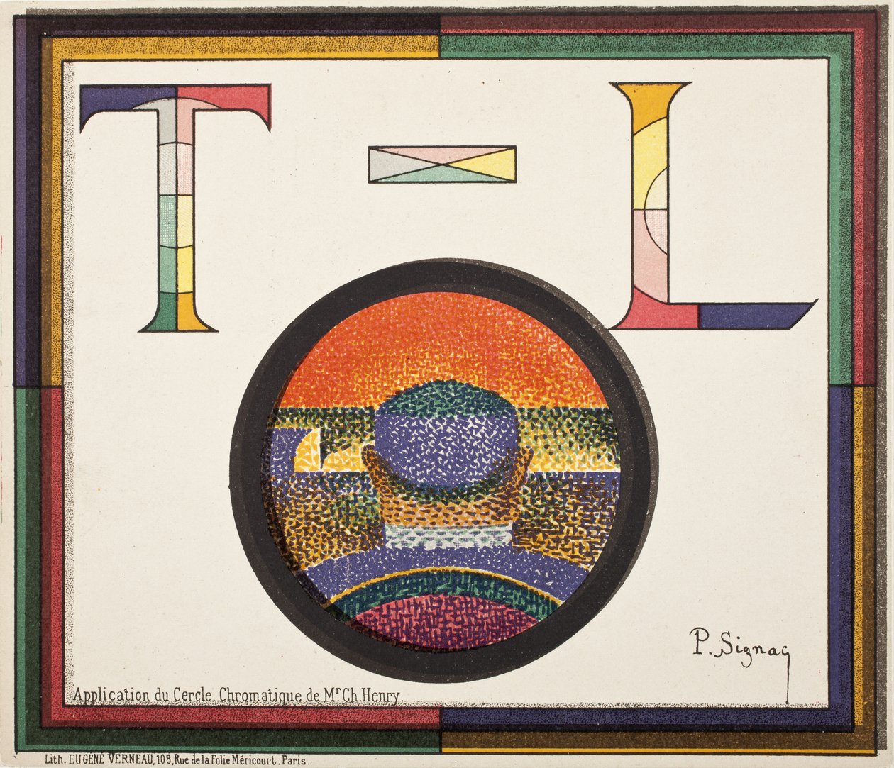 Anvendelse af hr. Charles Henrys kromatiske cirkel af Paul Signac