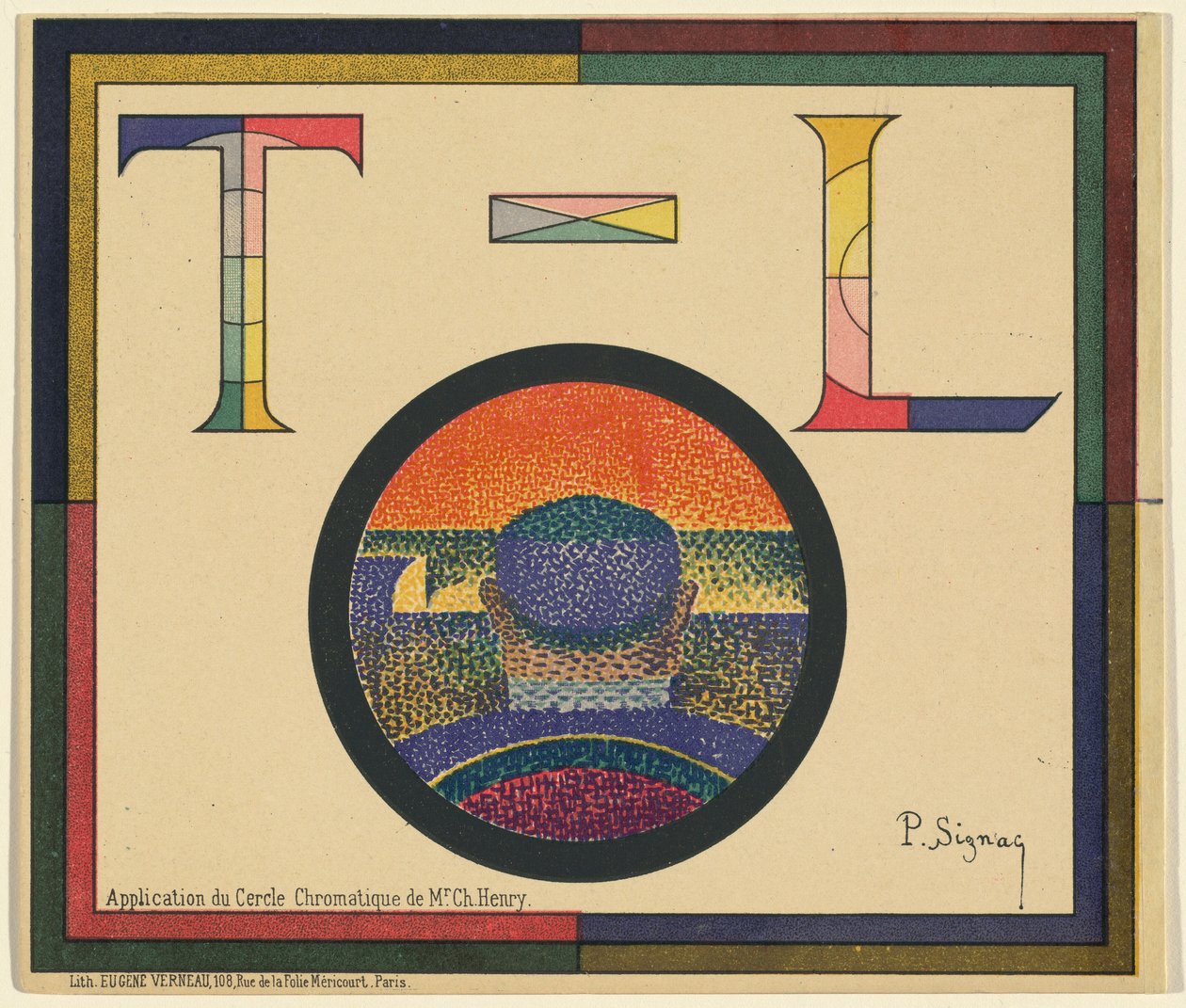 Anvendelse af Ch. Henrys farvecirkel af Paul Signac