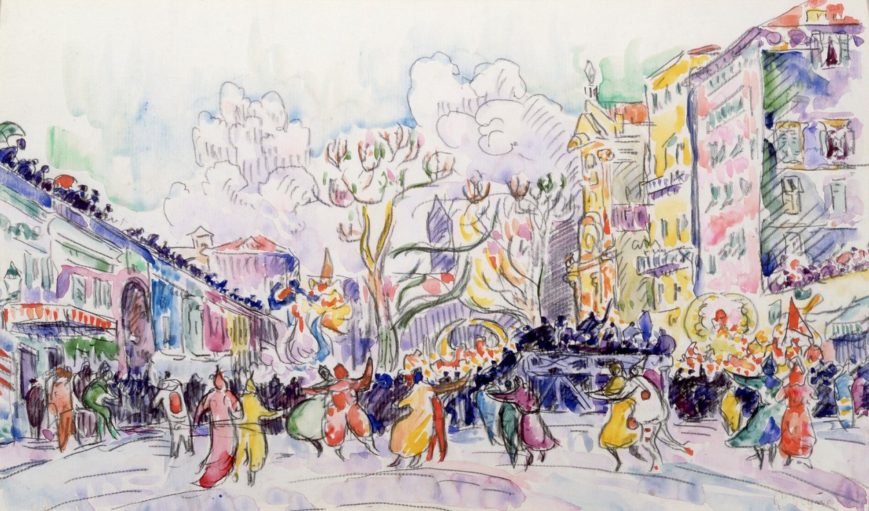Karneval i Nice af Paul Signac