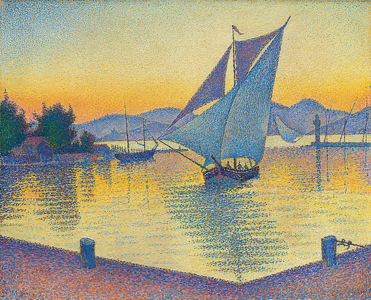 Havnen ved solnedgang, Opus 236 (Saint-Tropez). 1892 af Paul Signac