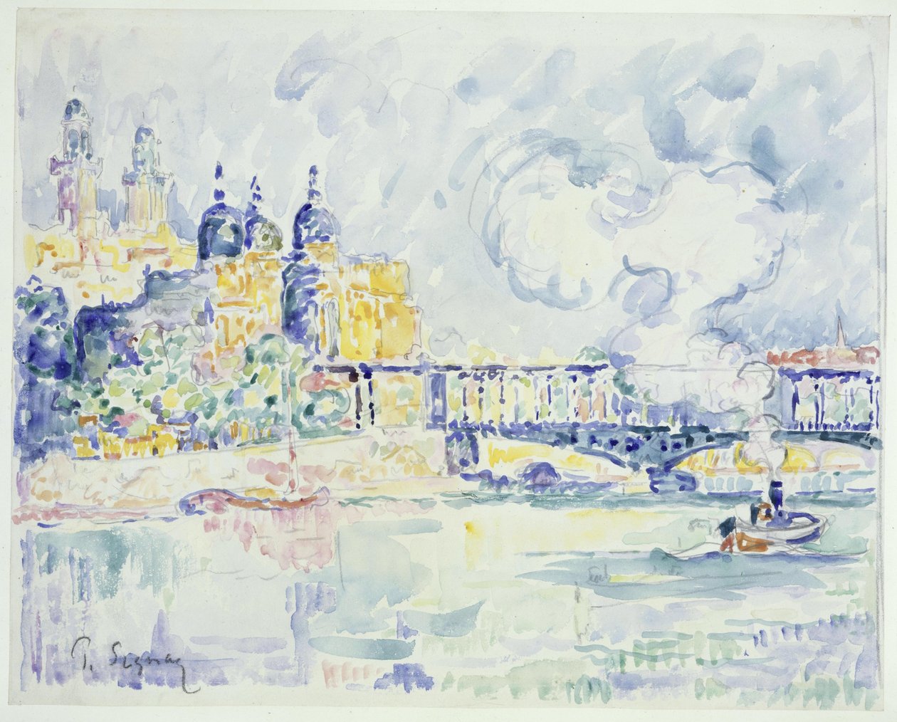 Seinen med Trocadéro og Pont de Passy i Paris af Paul Signac