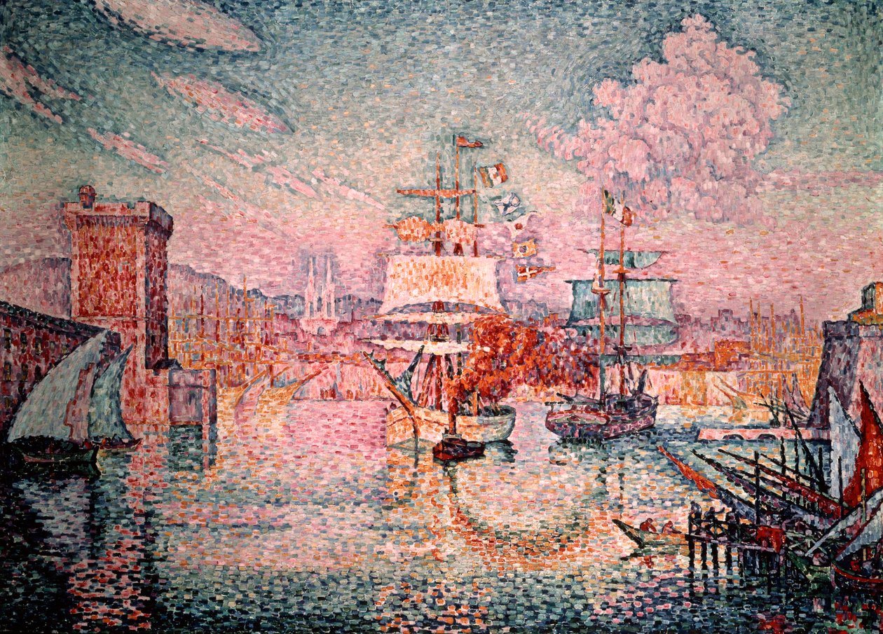 Indsejling til Marseilles havn, 1911 af Paul Signac