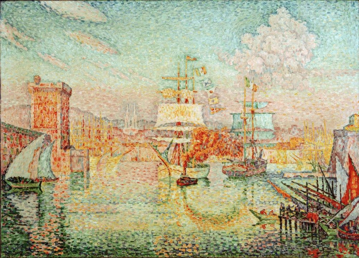 Indgang til havnen i Marseille af Paul Signac