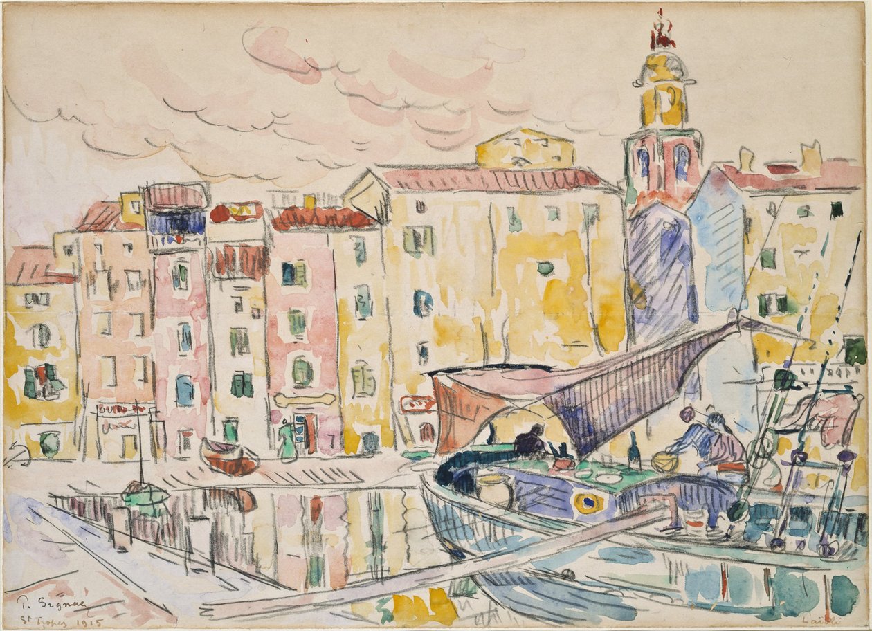 Fra havnen i Saint-Tropez af Paul Signac