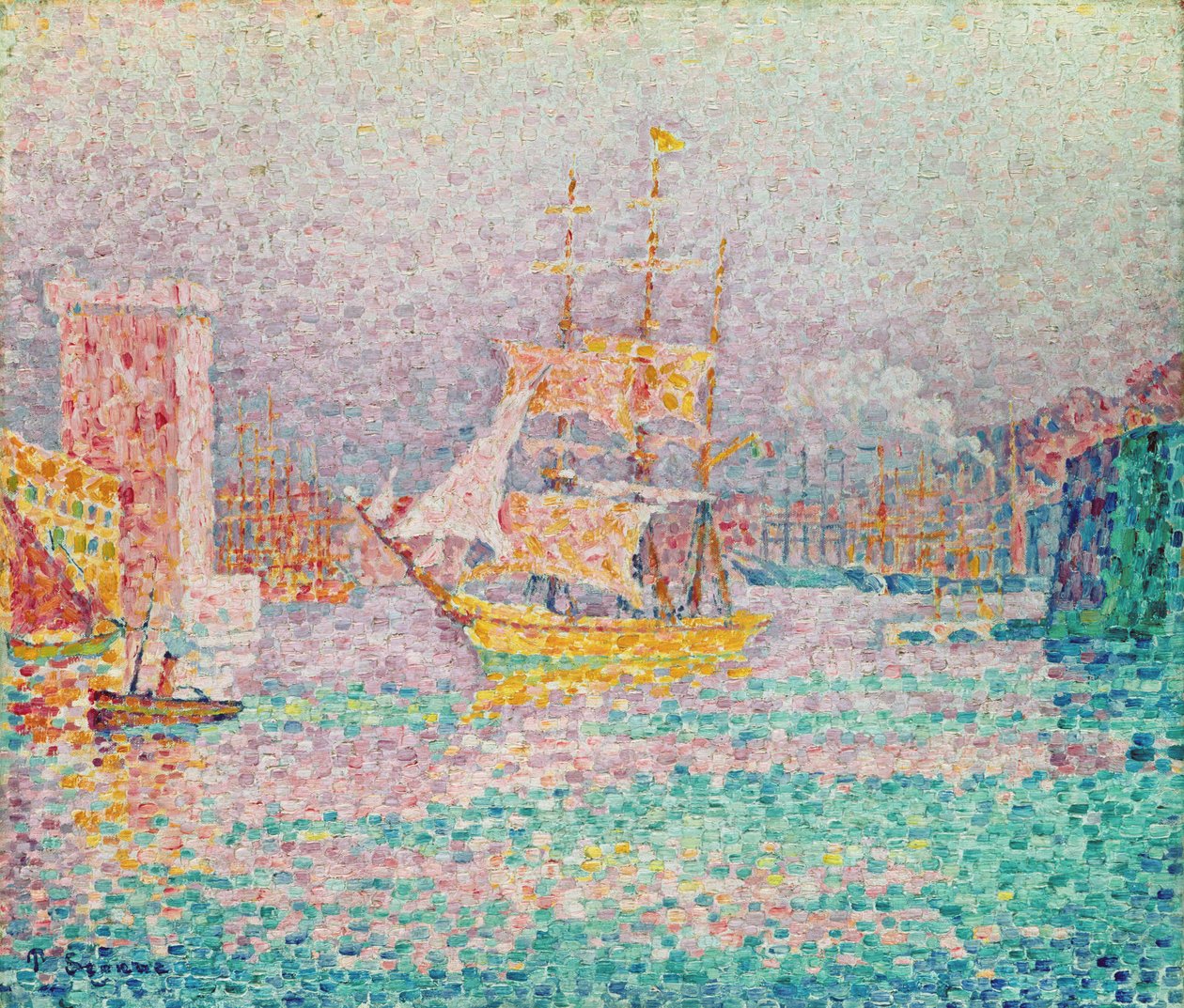 Havn i Marseille, ca. 1906 af Paul Signac