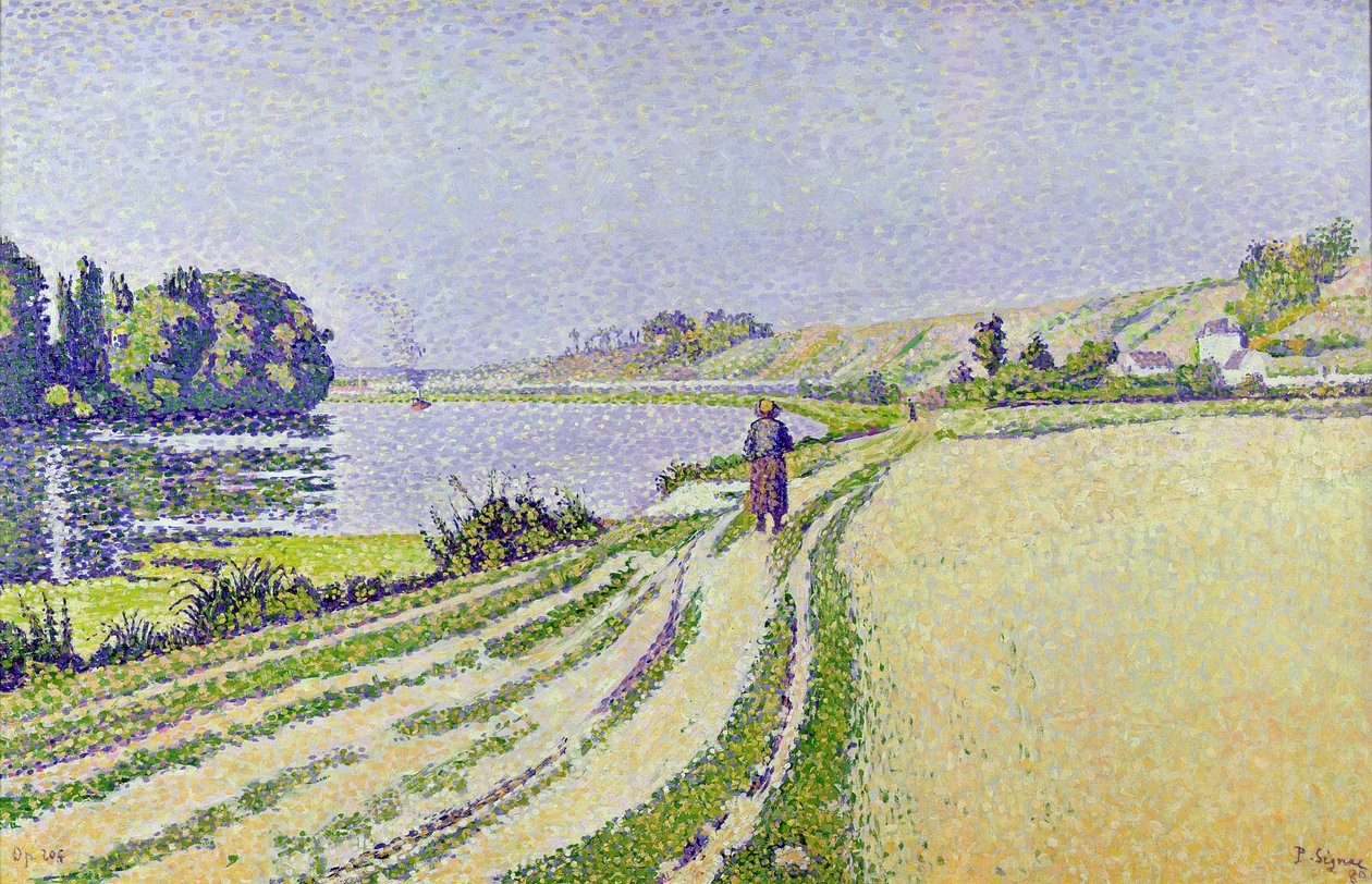 Herblay, La River af Paul Signac