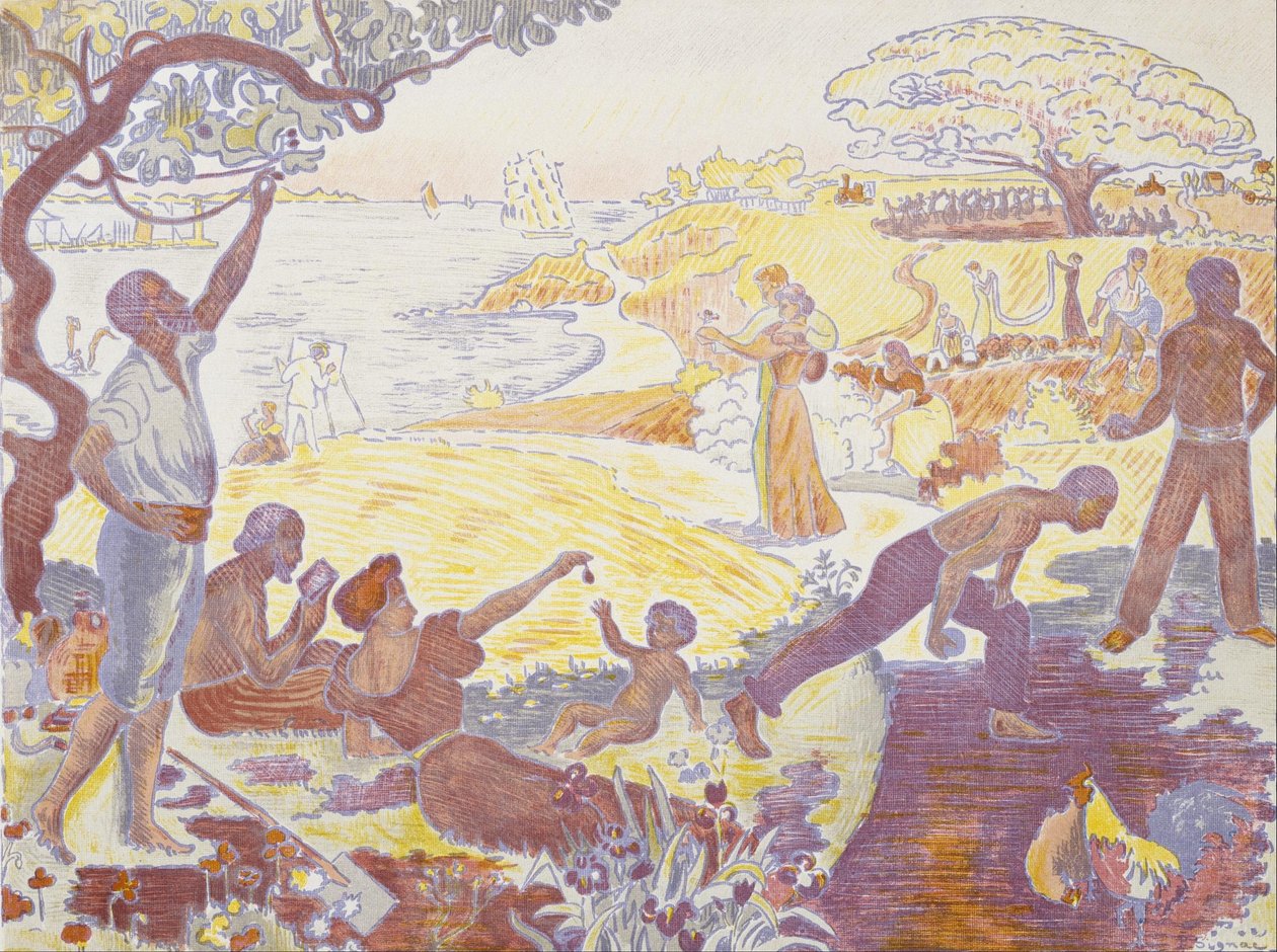 I harmoniens tid: Livsglæden - Søndag ved havet af Paul Signac