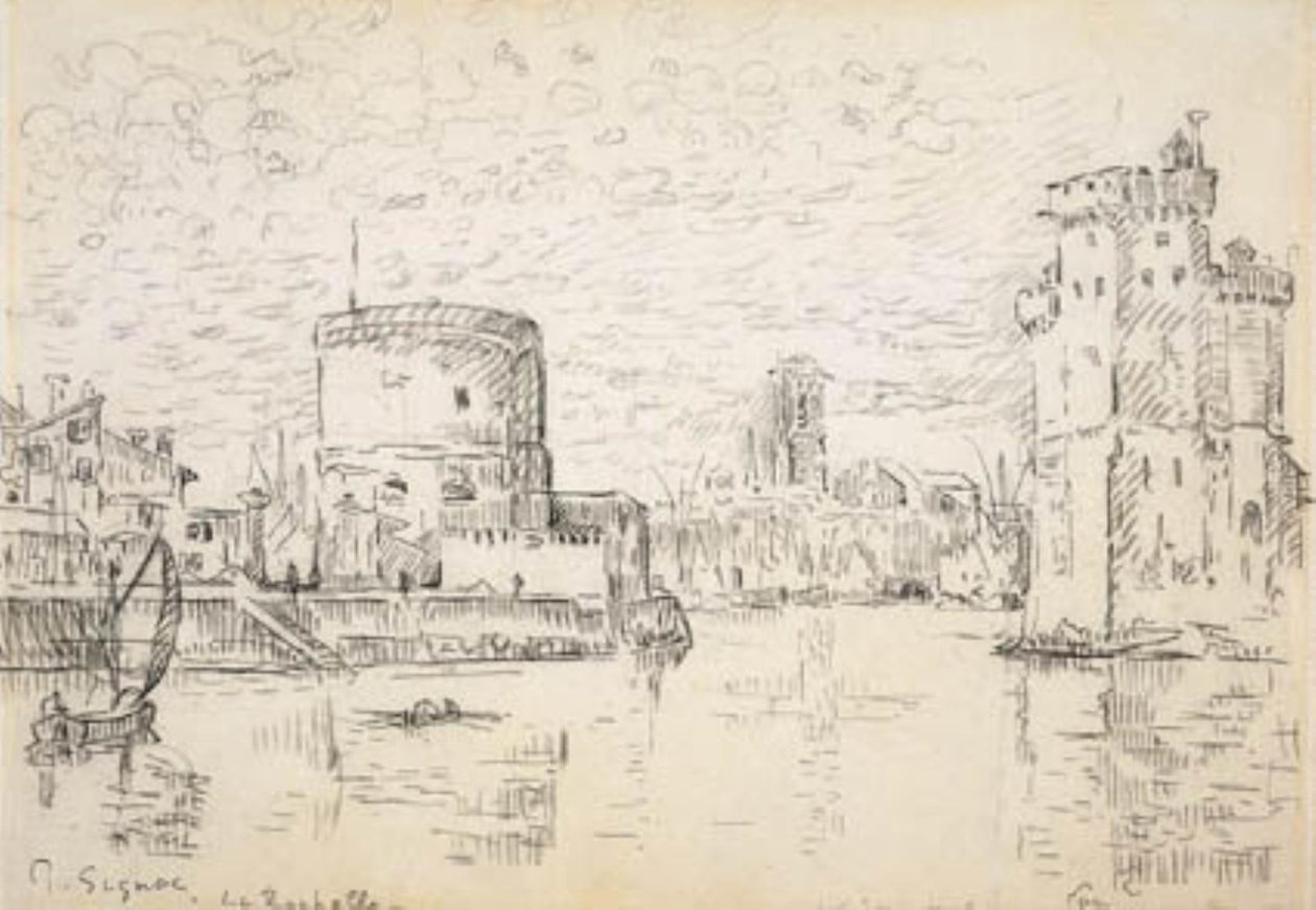 Indsejlingen til det gamle havnebassin i La Rochelle af Paul Signac