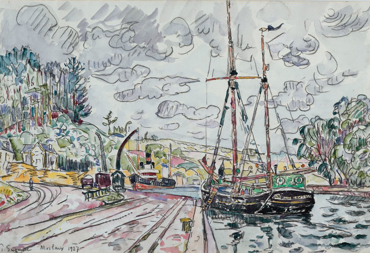 Landskab ved Pontrieux, 1927 af Paul Signac