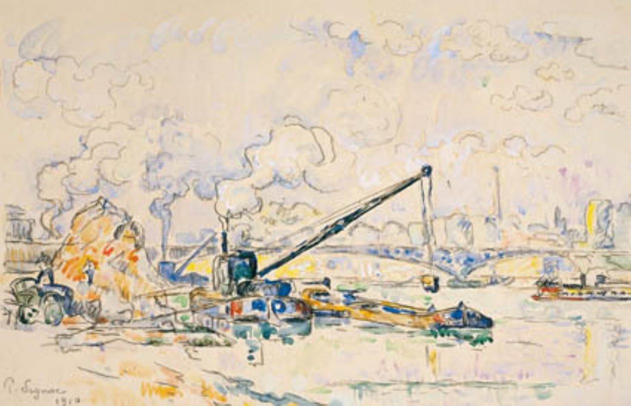 Mirabeau-broen. Sandbunken af Paul Signac