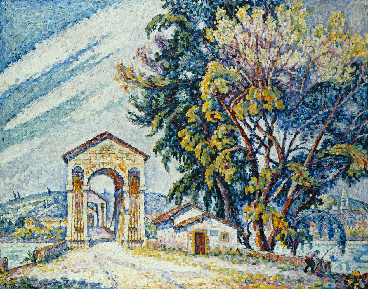 Broen ved Bourg-Saint-Andeol, 1926 af Paul Signac