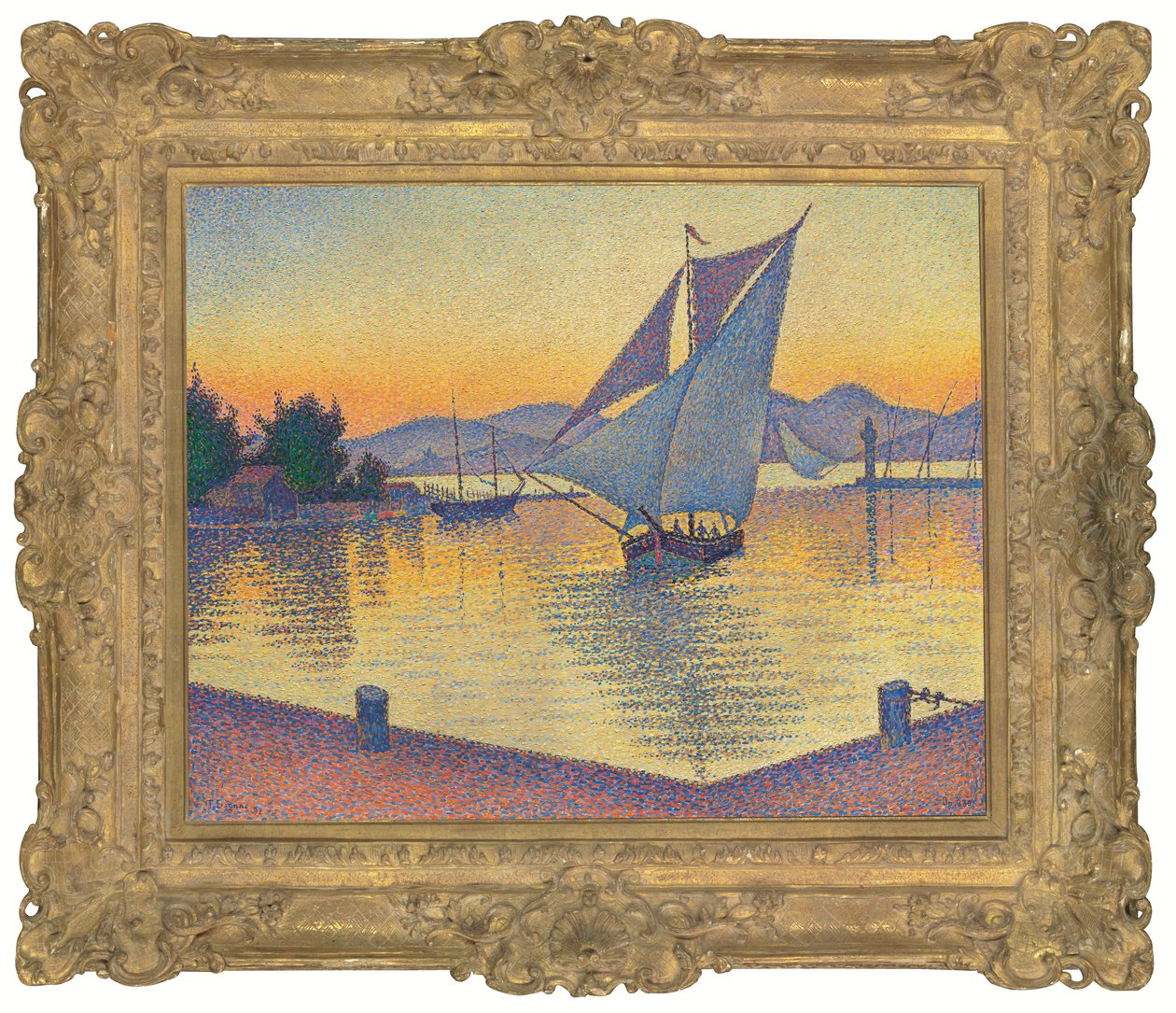 Havnen ved solnedgang, opus 236 (Saint-Tropez) af Paul Signac