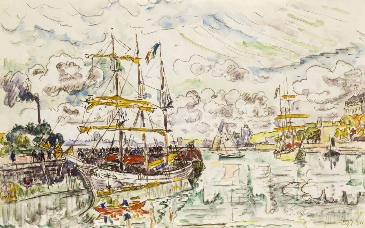 Havnen i Saint-Malo, 1930 af Paul Signac
