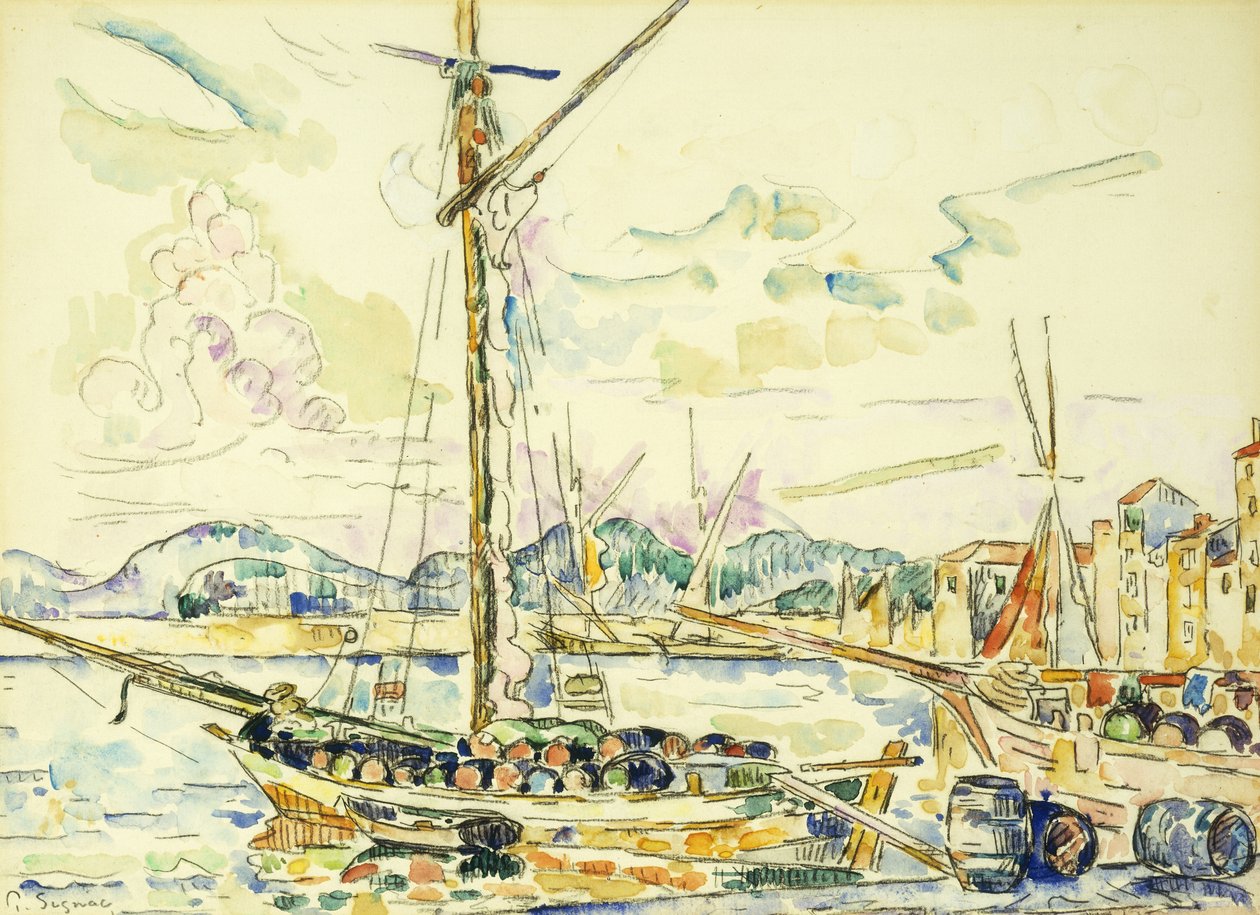 Havnen i Saint-Tropez, af Paul Signac