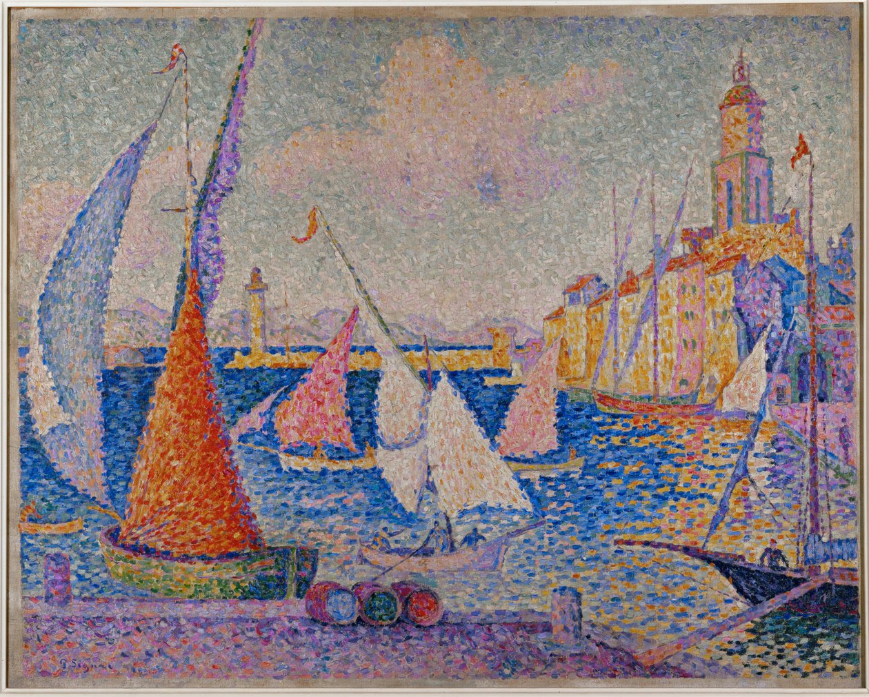Le Quai, St. Tropez (olie på lærred) af Paul Signac