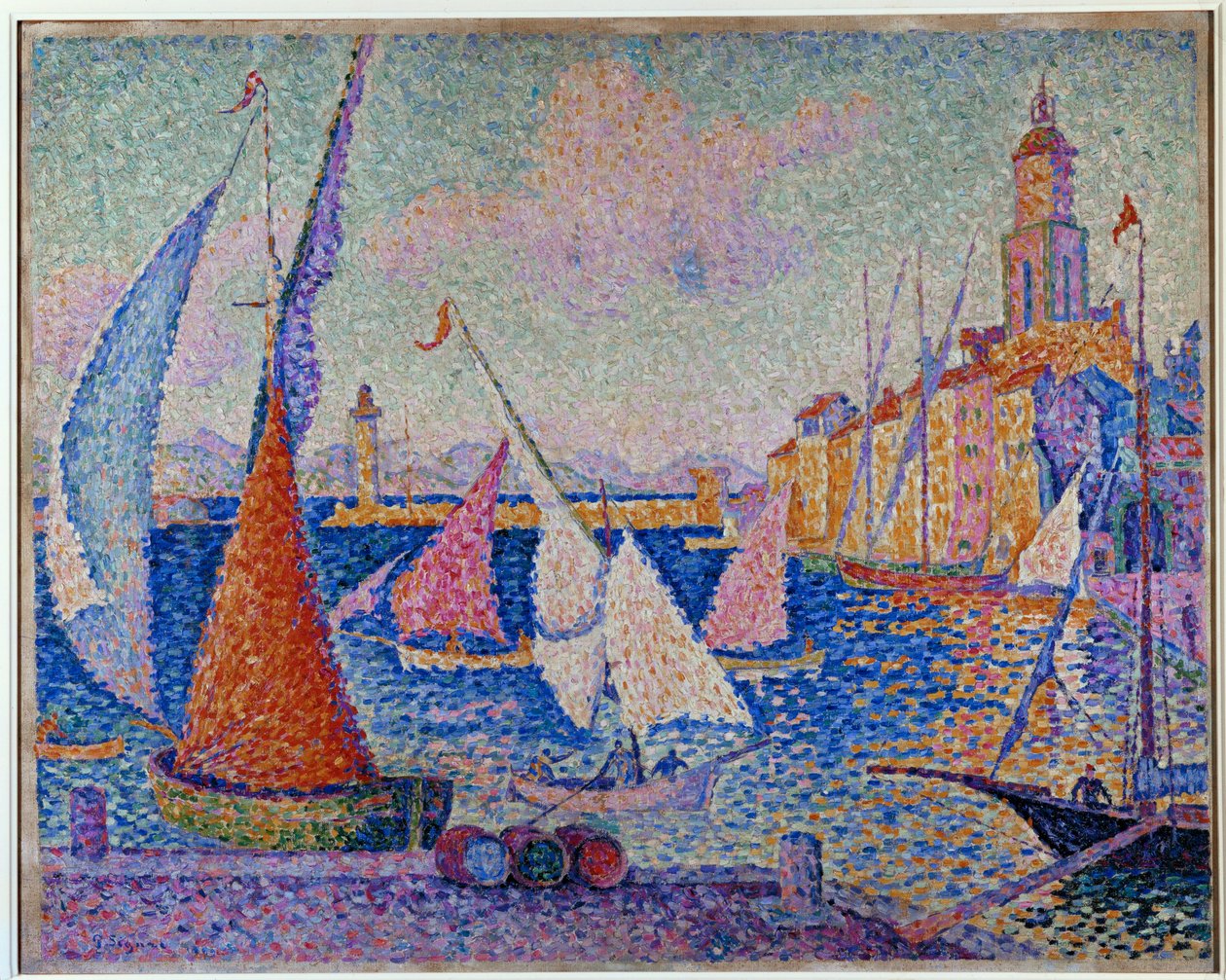 Le Quai. Tropez (olie på lærred) af Paul Signac