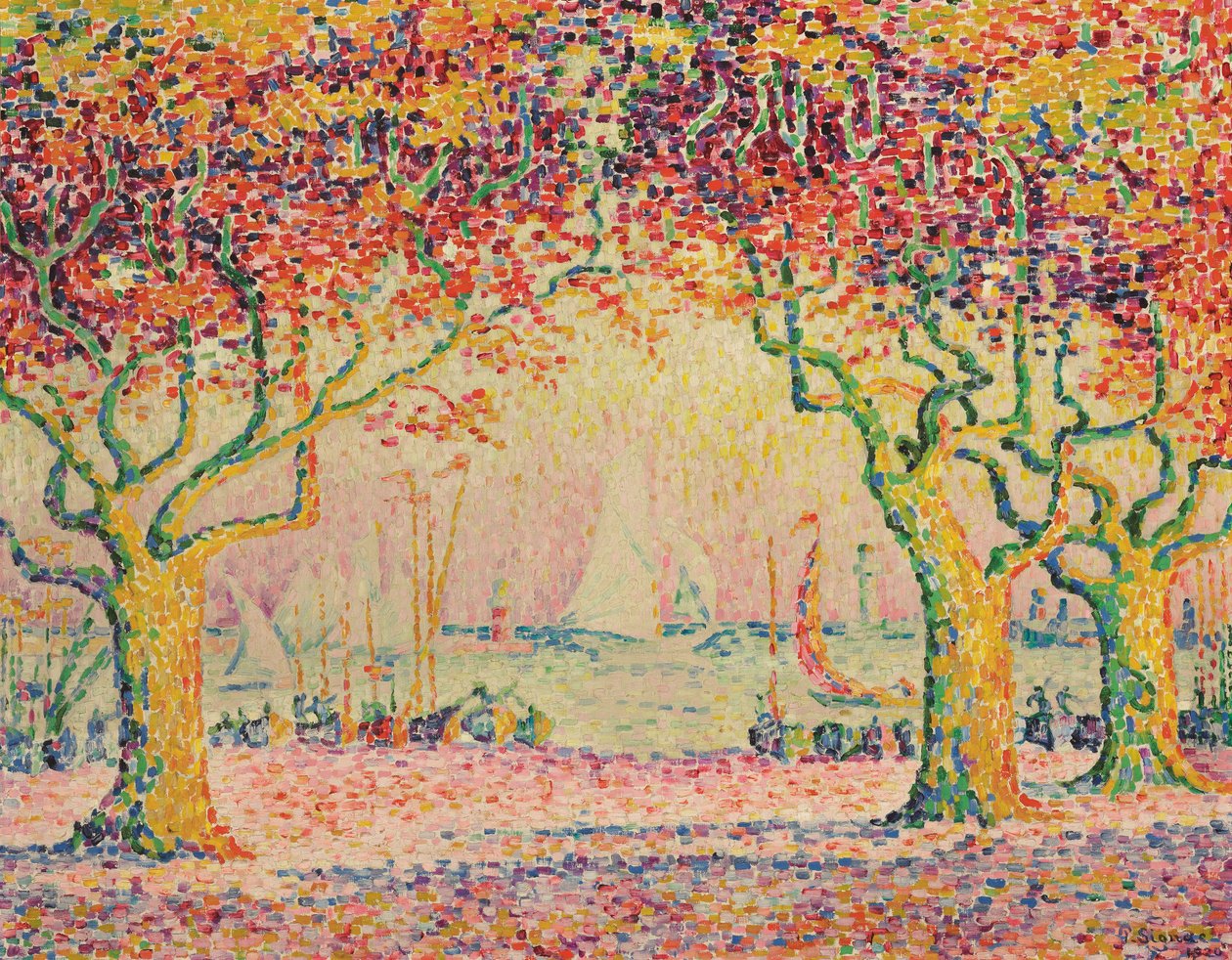 Les Allees, Cannes, 1918-1920 af Paul Signac