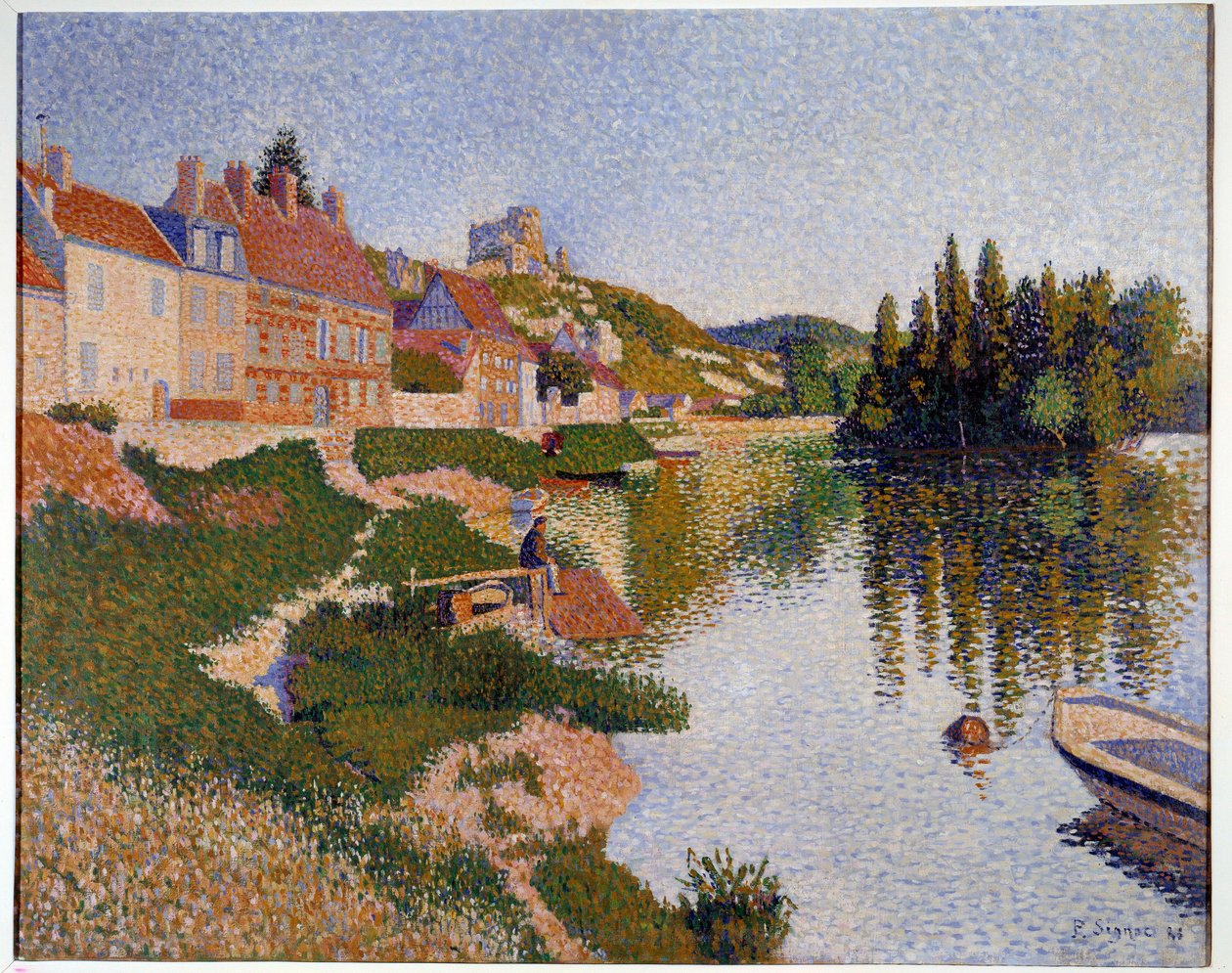 Les Andelys, banken Maleri af Paul Signac (1863-1935) 1886 søn. 0,65x0,81 m Paris, musee d
