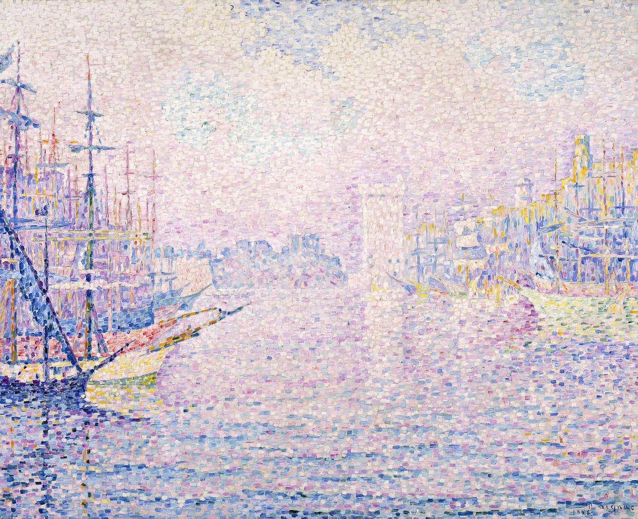 Marseille Port, Morning Mist, 1906 af Paul Signac
