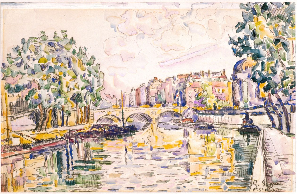Pont Saint-Michel af Paul Signac
