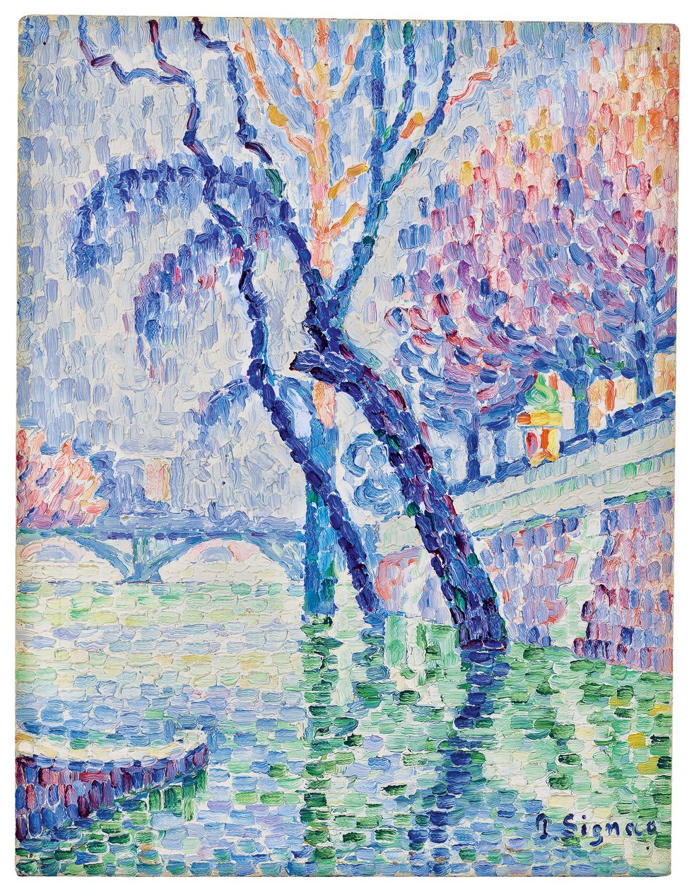 Arts Bridge, Flood, 1930 af Paul Signac