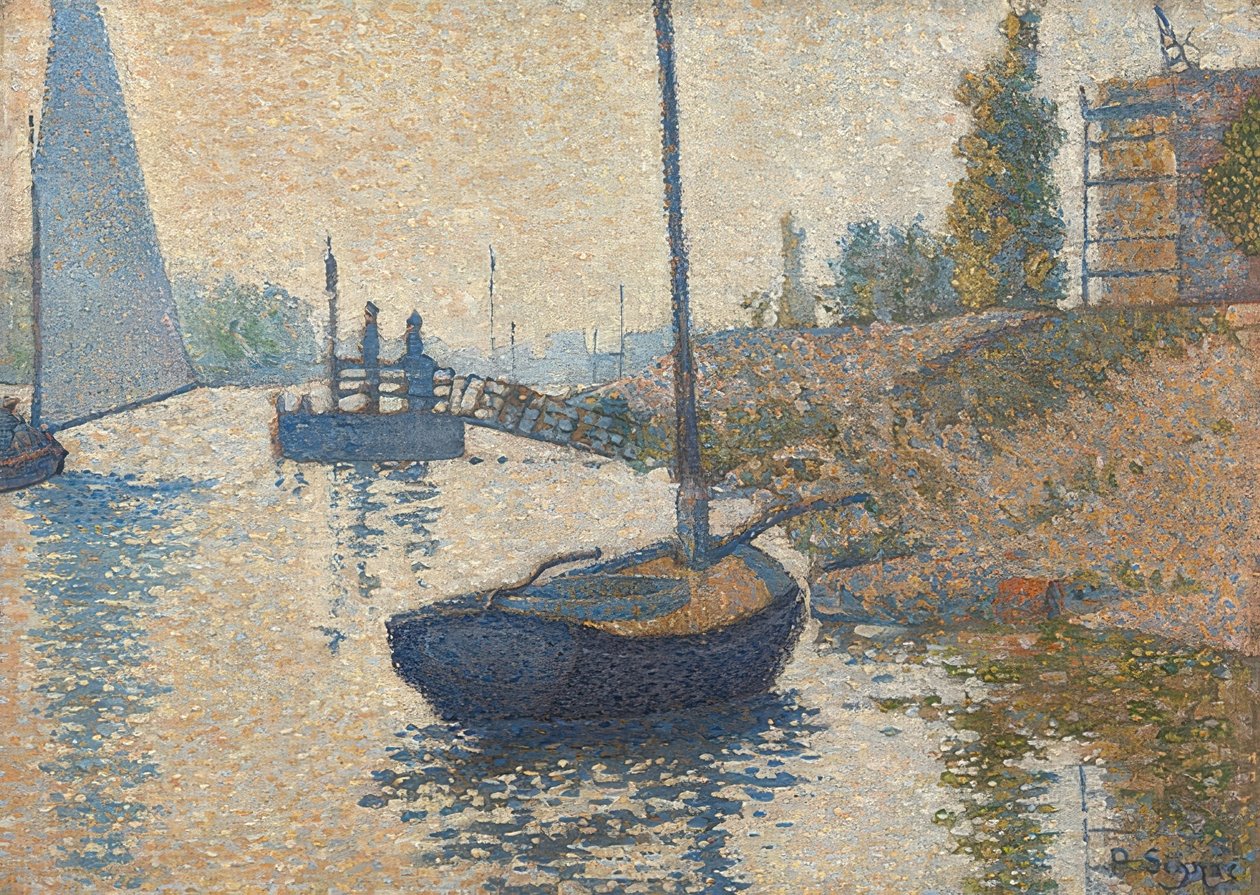 Ponton de la Félicité bei Asnières (Opus nr. 143). 1886 af Paul Signac