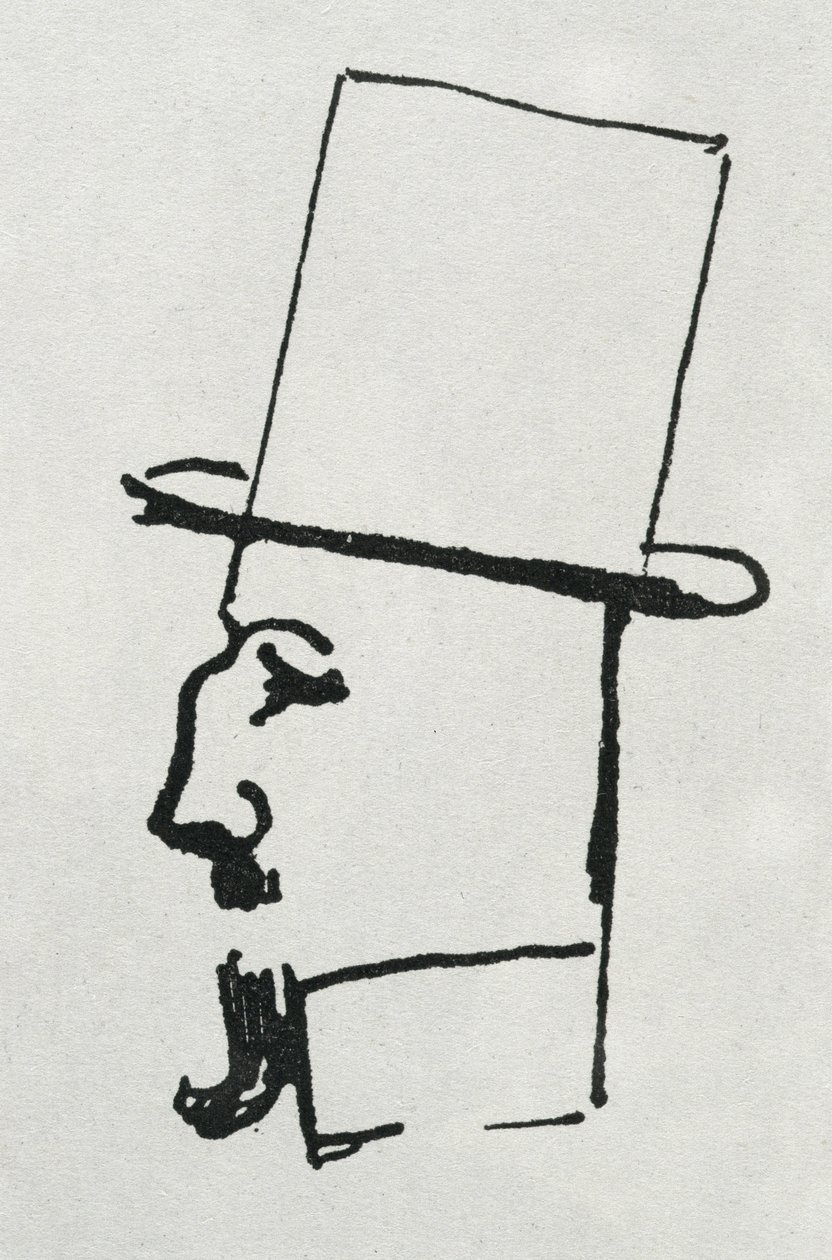 Portræt af Félix Fénéon (blæk på papir) af Paul Signac