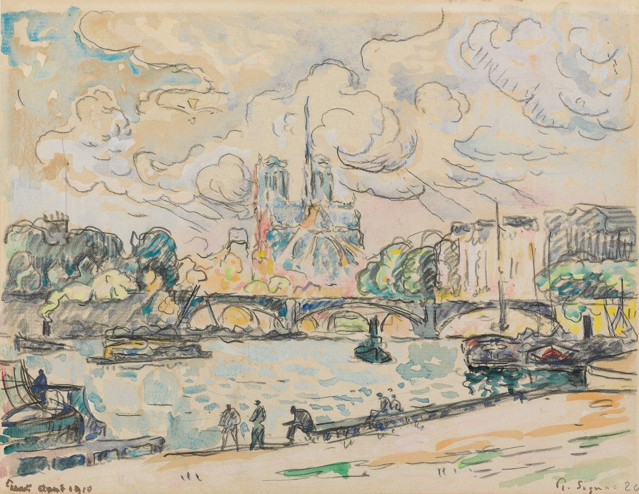 Kajen i Austerlitz, 1910 af Paul Signac
