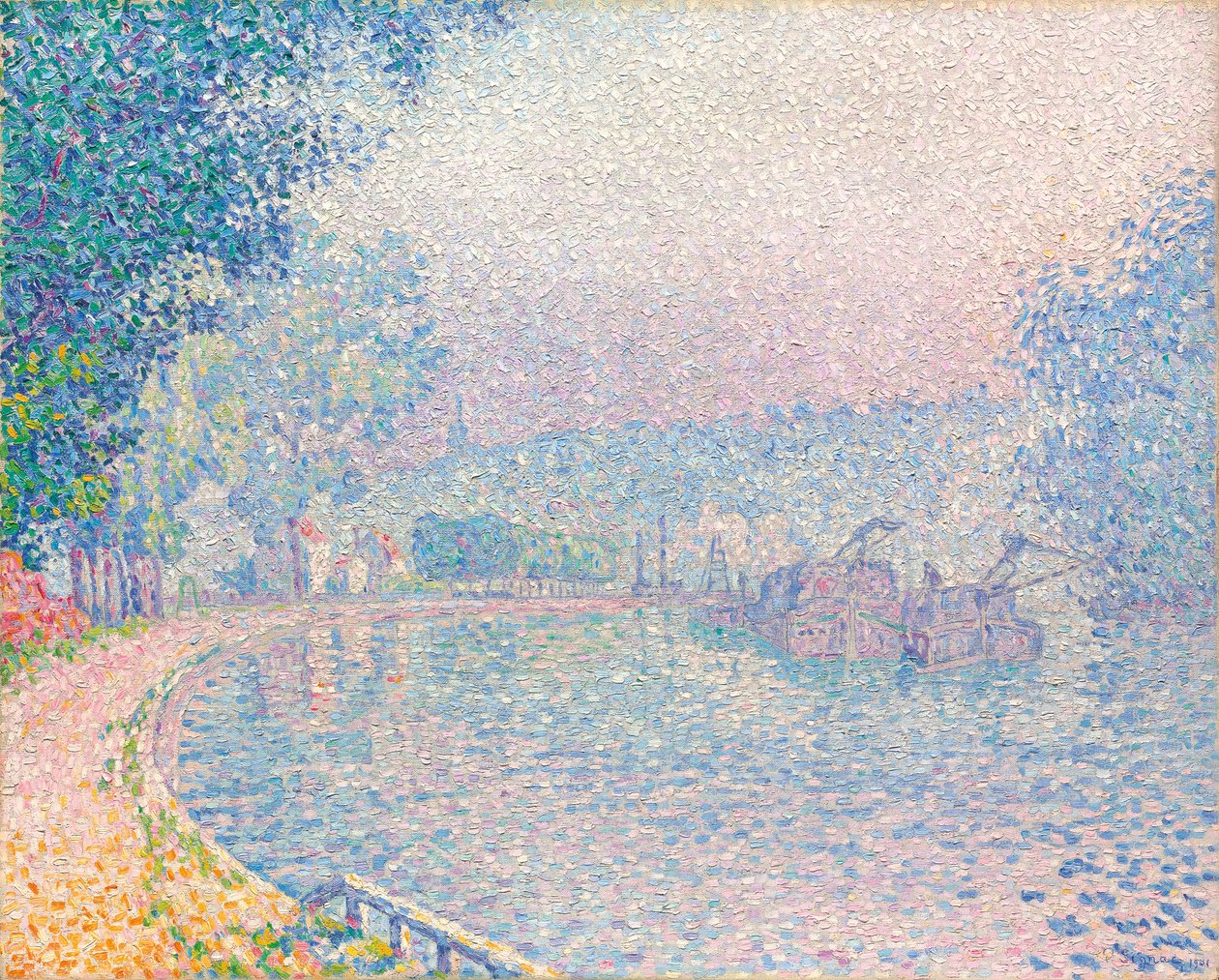 Samois, La Berge, morgen, 1901 af Paul Signac