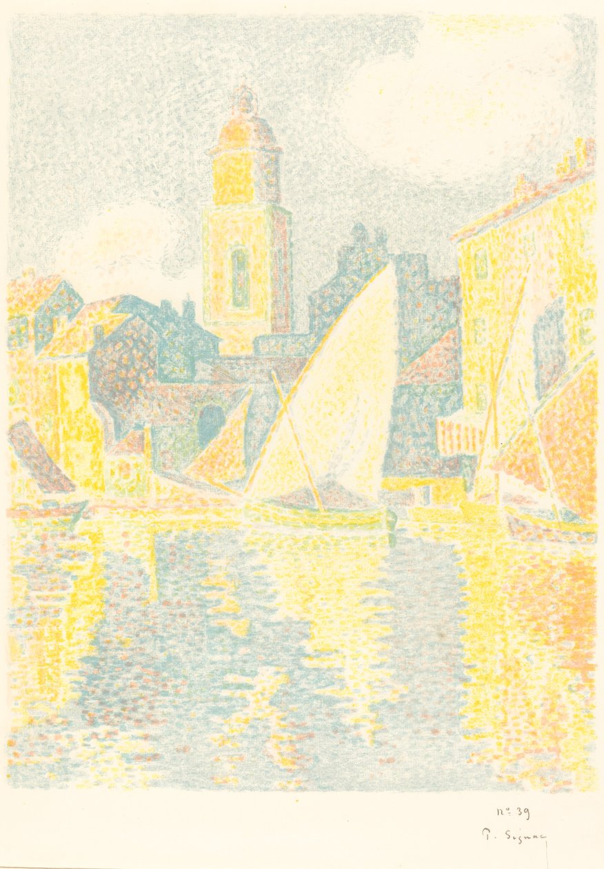 St. Tropez: Havnen (Saint-Tropez: Le port) af Paul Signac