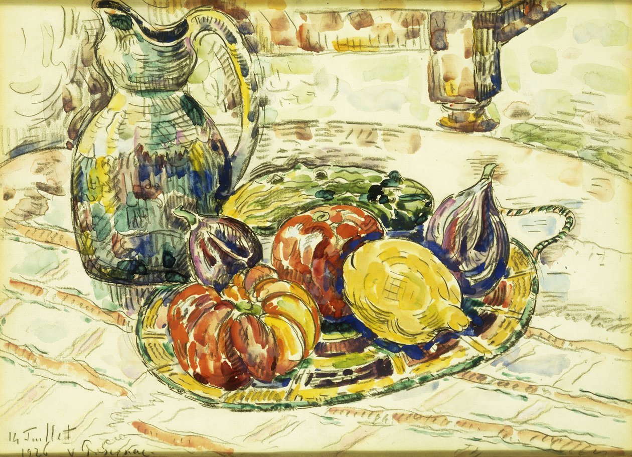Stilleben med frugt; Nature Morte avec Fruits, 1926 af Paul Signac