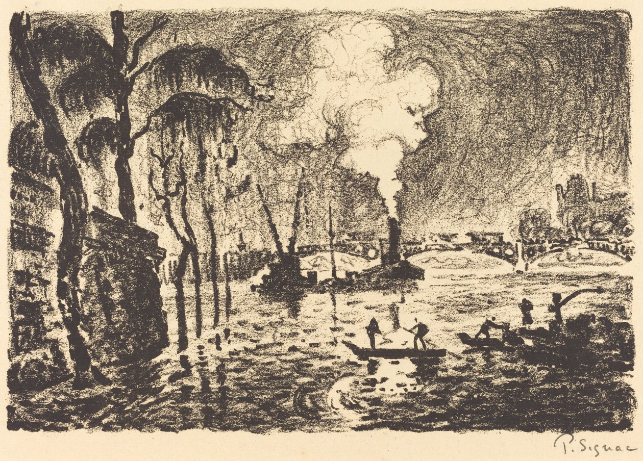 Den oversvømmede Seine i 1910 (La Seine en crue, en 1910) af Paul Signac