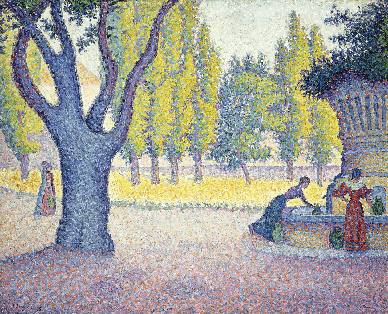 Fountain des Lices i St, 1895 af Paul Signac