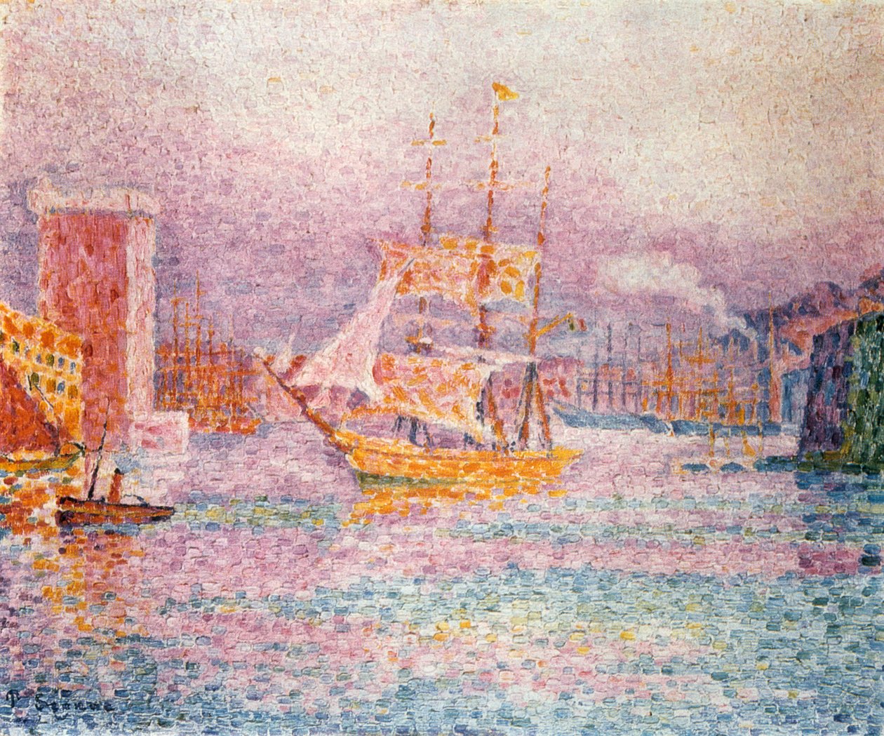 Havnen i Marseille, 1907 af Paul Signac