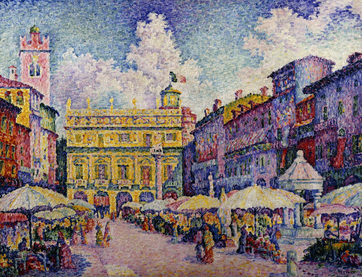 Urtemarkedet, Verona; Place aux Herbes, Verona, af Paul Signac