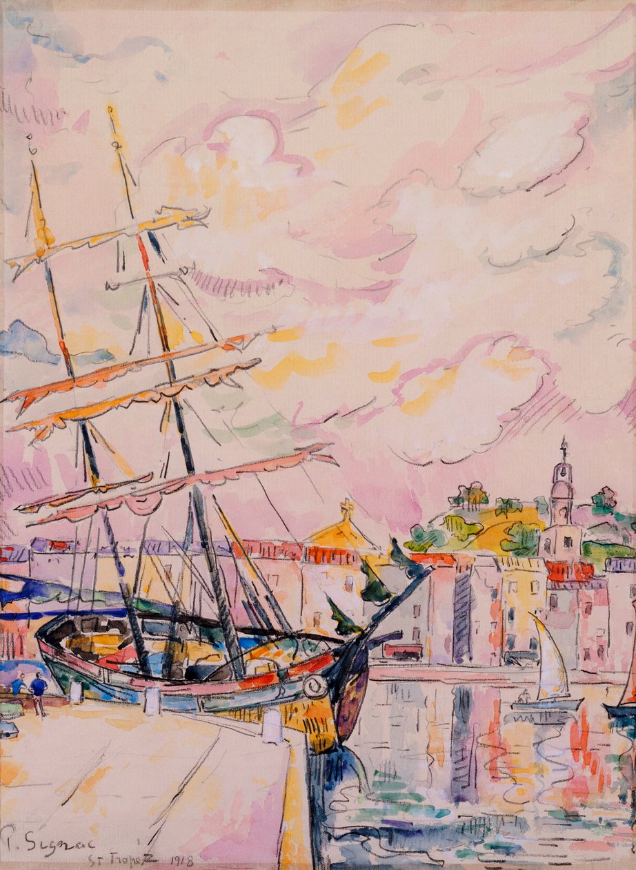 Havnen i Saint-Tropez, 1918 af Paul Signac
