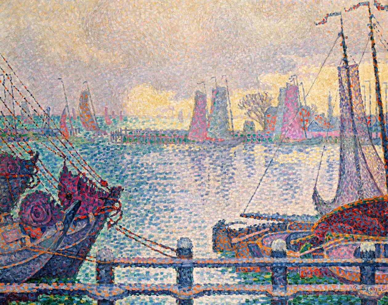 Havnen i Volendam, 1896 af Paul Signac