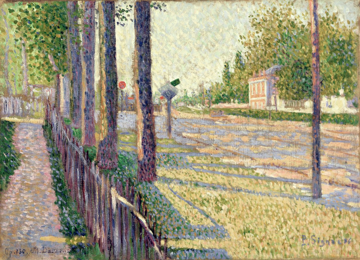 Jernbanekrydset ved Bois-Colombes eller La Route Pontoise af Paul Signac