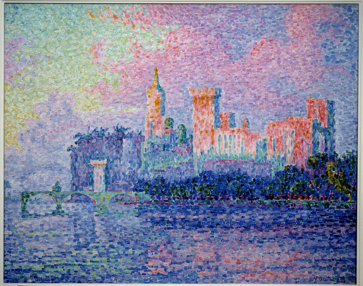 Pavernes slot i Avignon. Maleri af Paul Signac (1863-1935) af Paul Signac
