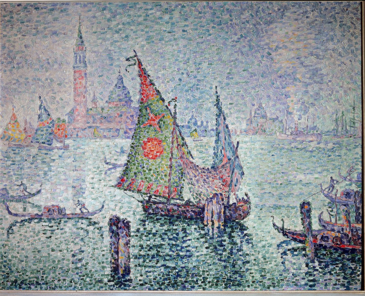 Det grønne slør, Venedig - 1904. Olie på lærred af Paul Signac