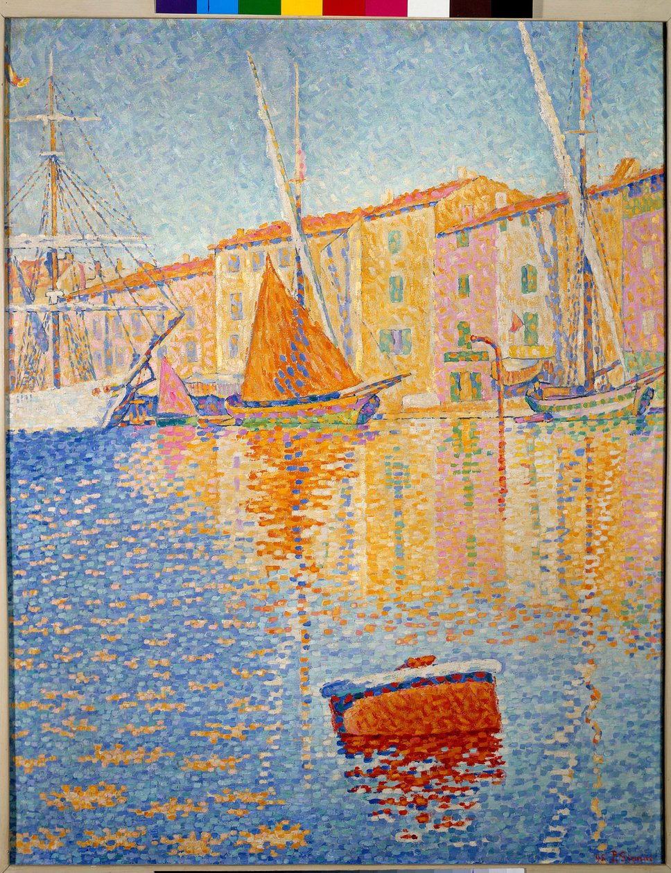 Den røde bøje (Saint Tropez). Maleri af Paul Signac (1863-1935) af Paul Signac