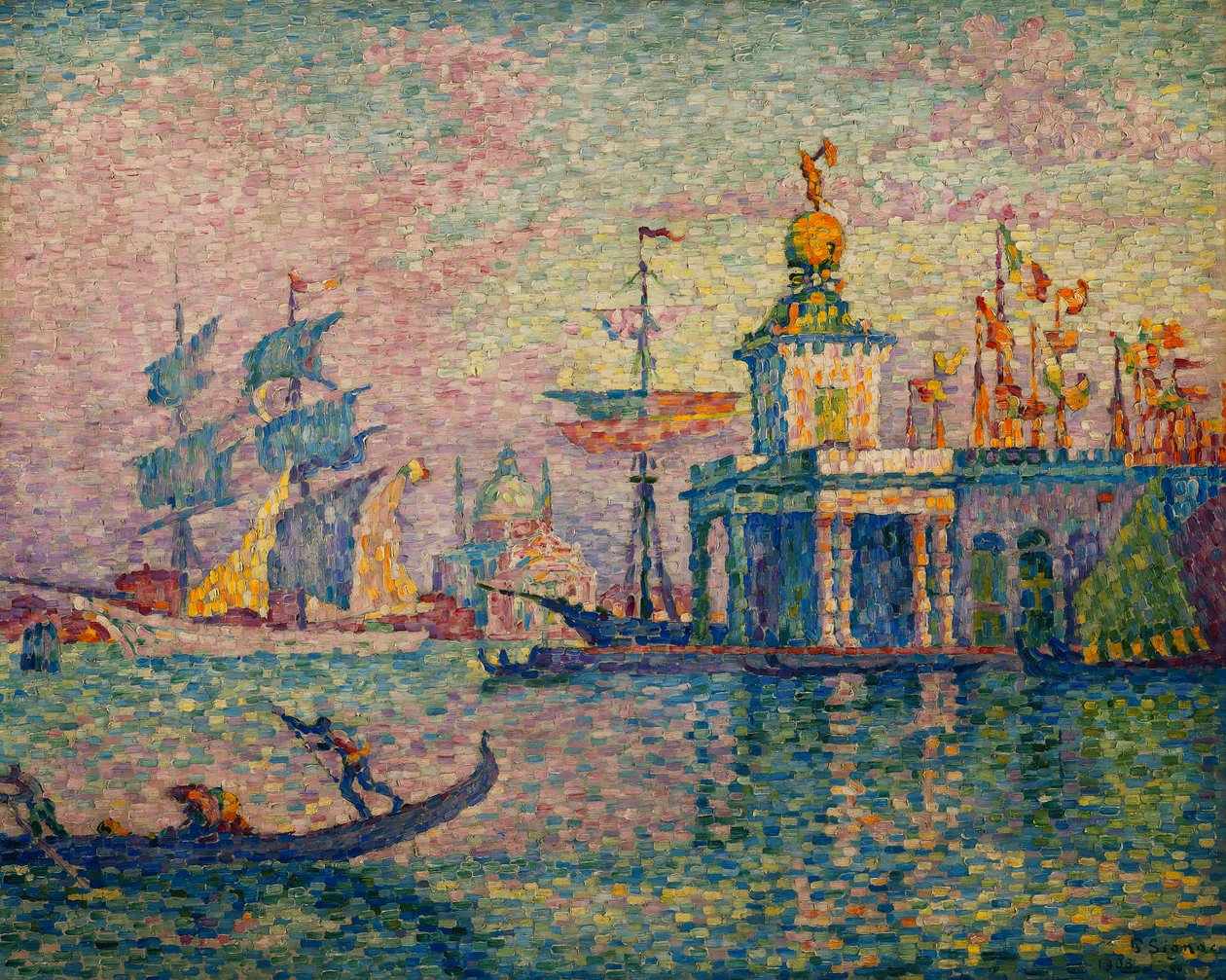 Venedig - Toldhuset; Venedig-Søtolden, 1908 af Paul Signac