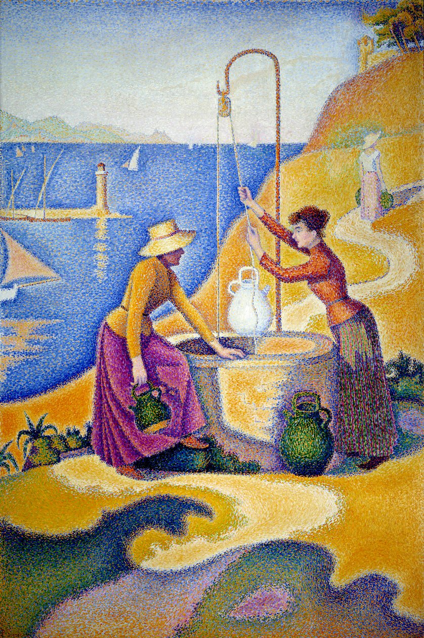 Kvinder ved brønden eller Young Provencales ved brønden. Maleri af Paul Signac (1863-1935) af Paul Signac