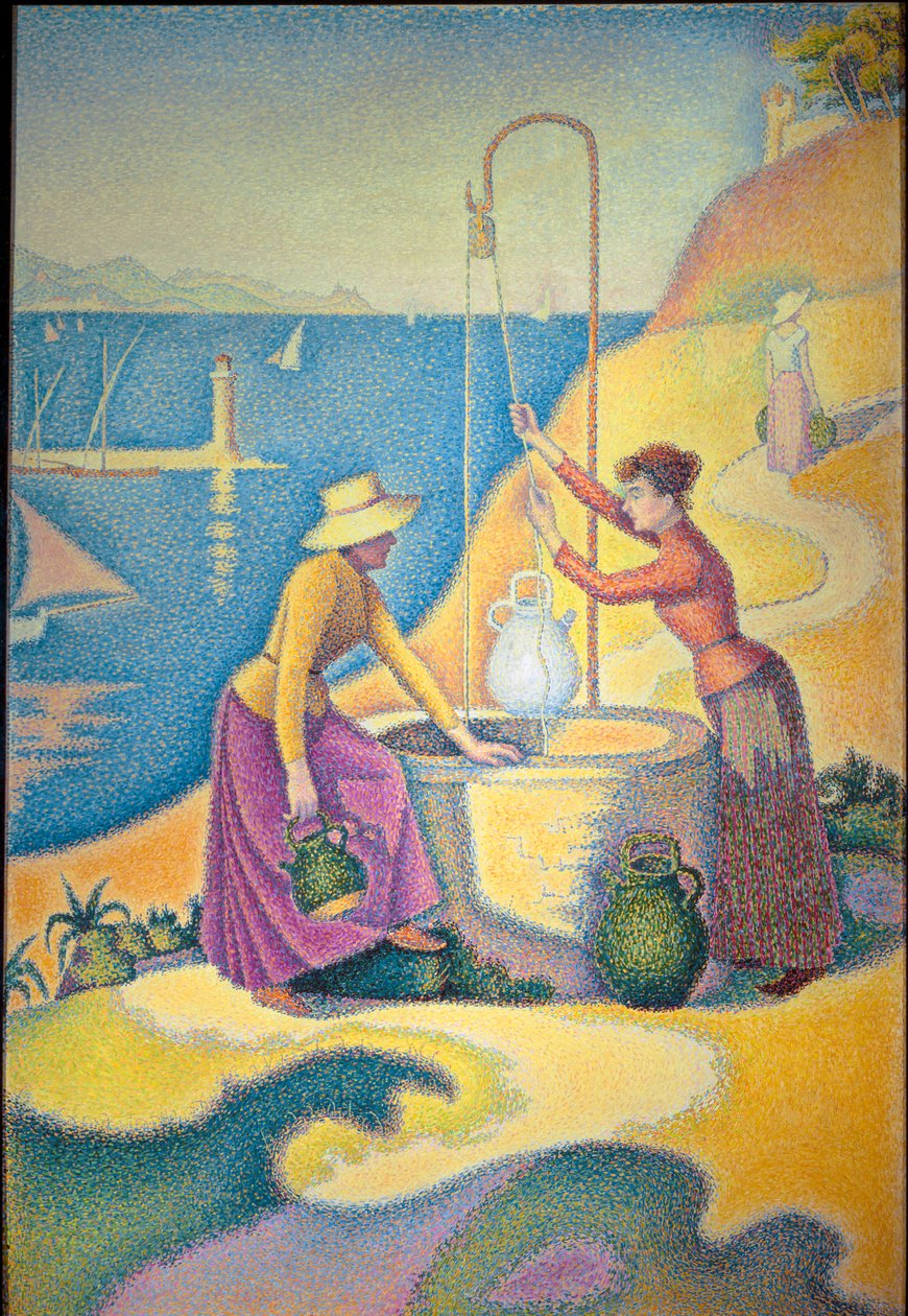 Kvinder ved brønden eller Unge kvinder i Provence ved brønden af Paul Signac