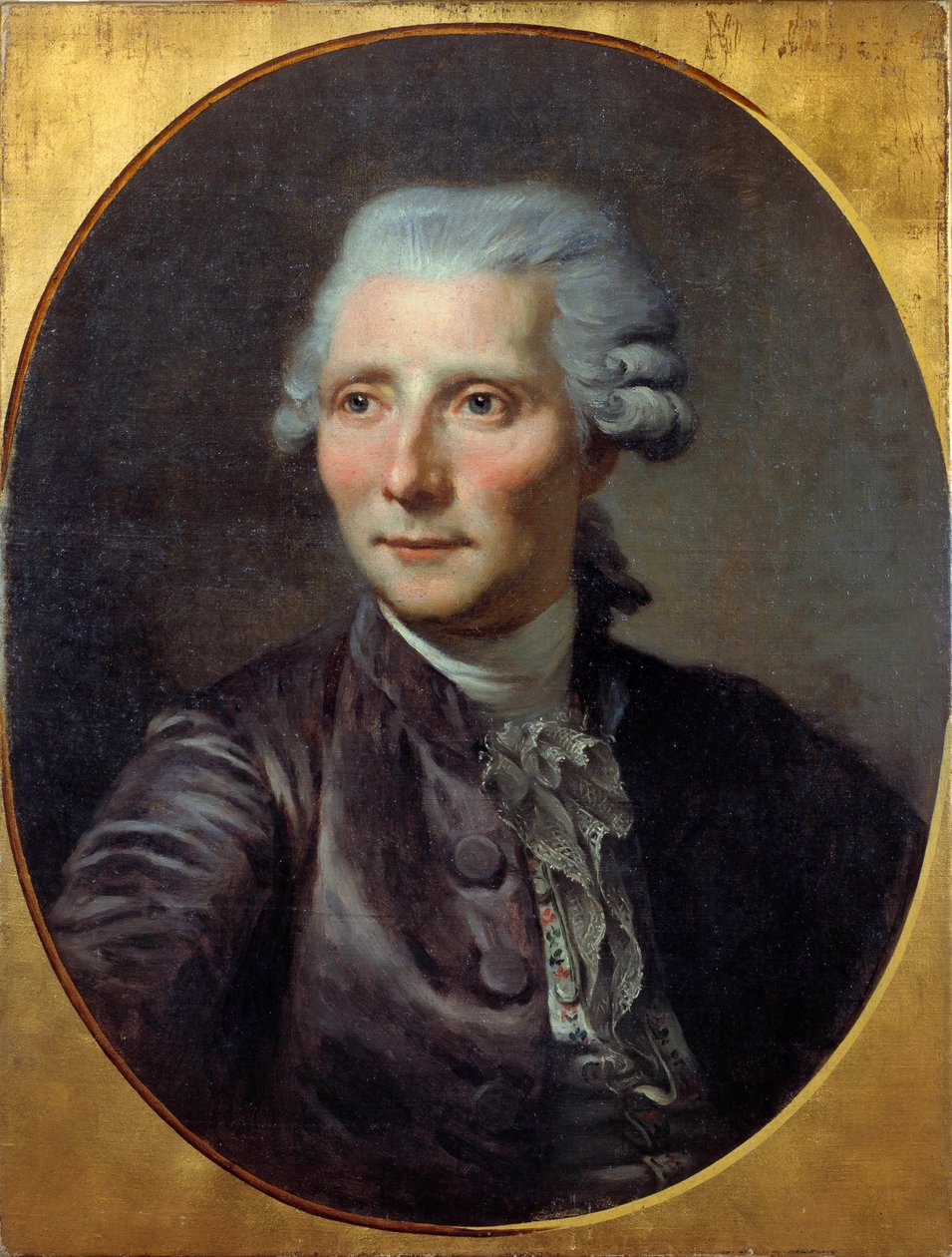 Portræt af mennesket (tidligere identificeret med Pierre Augustin Caron de Beaumarchais (1732 - 1799). Maleri af Paul Constant Soyer (1823-1903) (fra maleriet af Jean Baptiste Greuze), olie på lærred af Paul Soyer